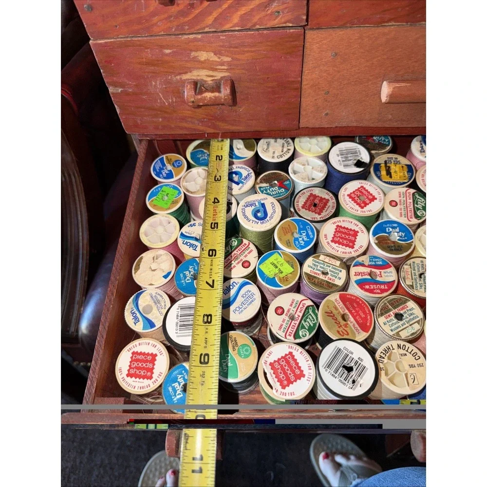 Primitive Antique 5 Drawer Parts Seed Thread Cabinet Apothecary Chest Handmade